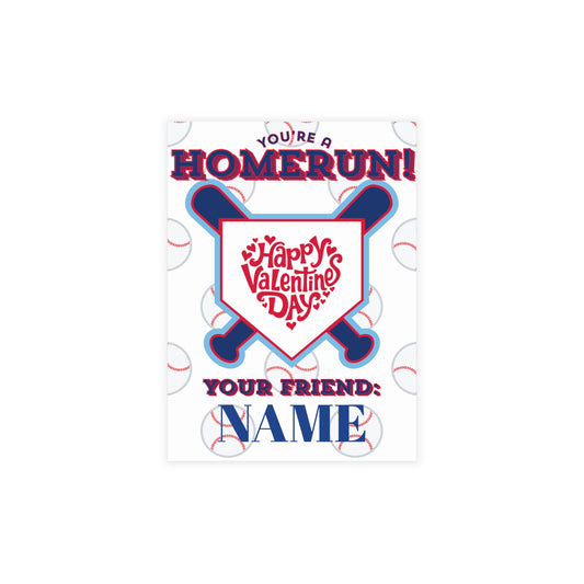 Personalized Homerun Valentines Day Cards