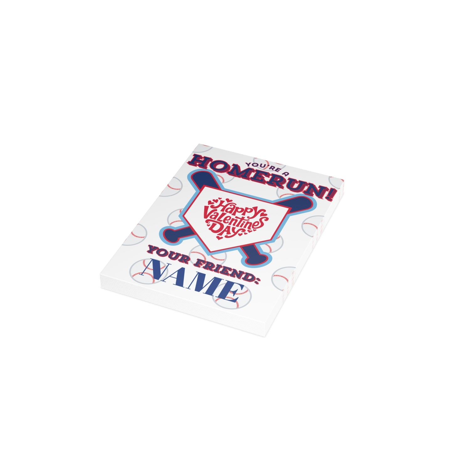 Personalized Homerun Valentines Day Cards