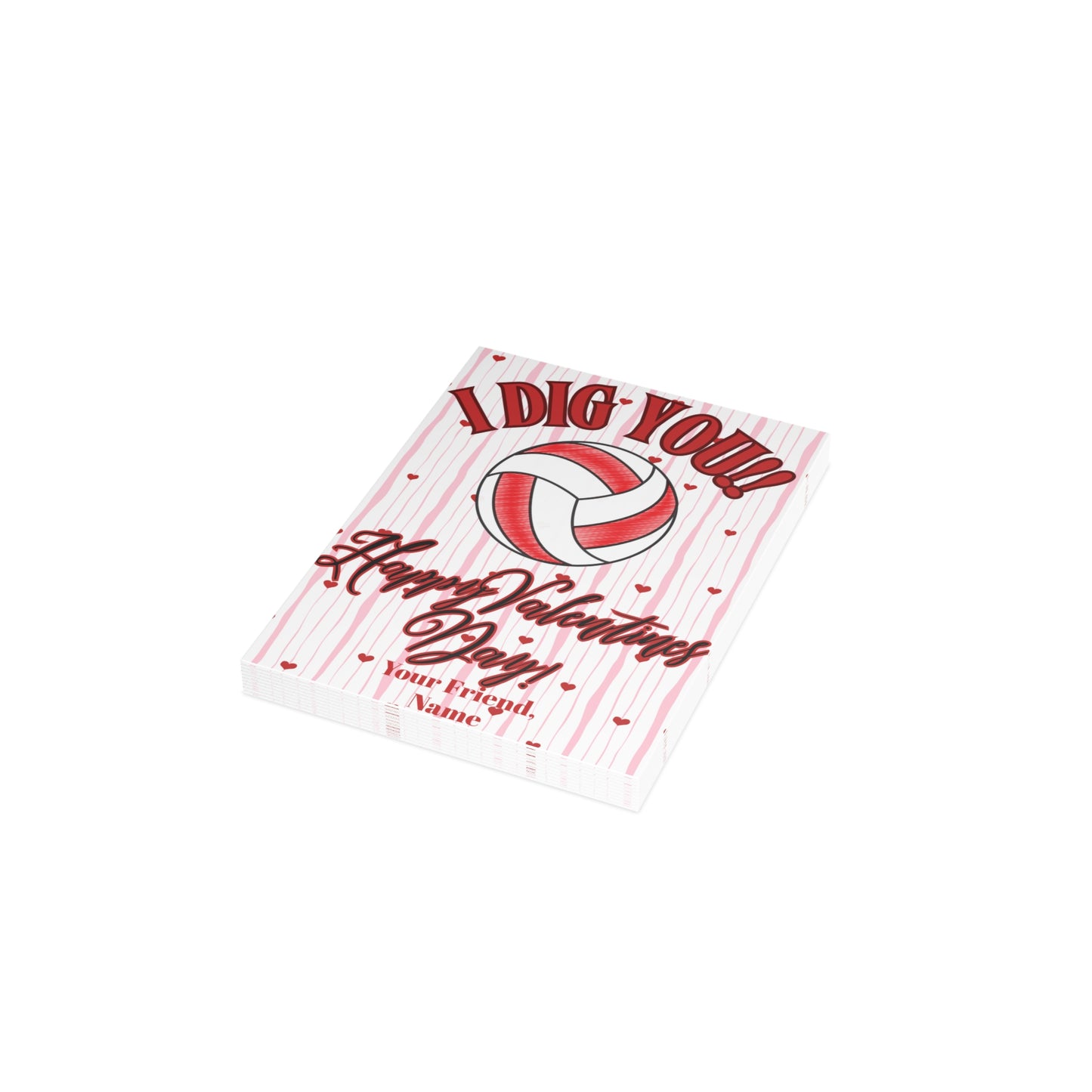 Volleyball Valentines Day Card Bundle- I Dig You- Volleyball Valentines (envelopes included)