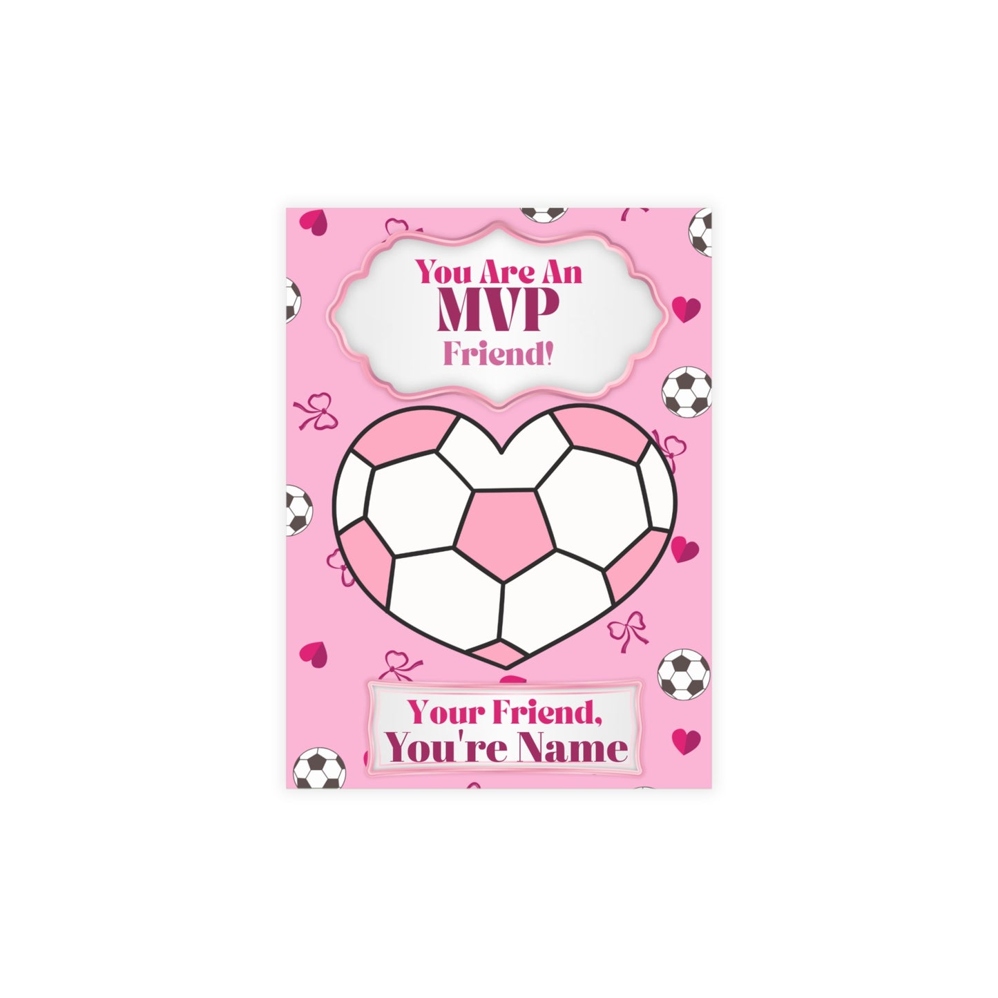 MVP Friend Soccer Valentines | Valentines Day Cards for Kids | Soccer Team Valentines with Envelopes