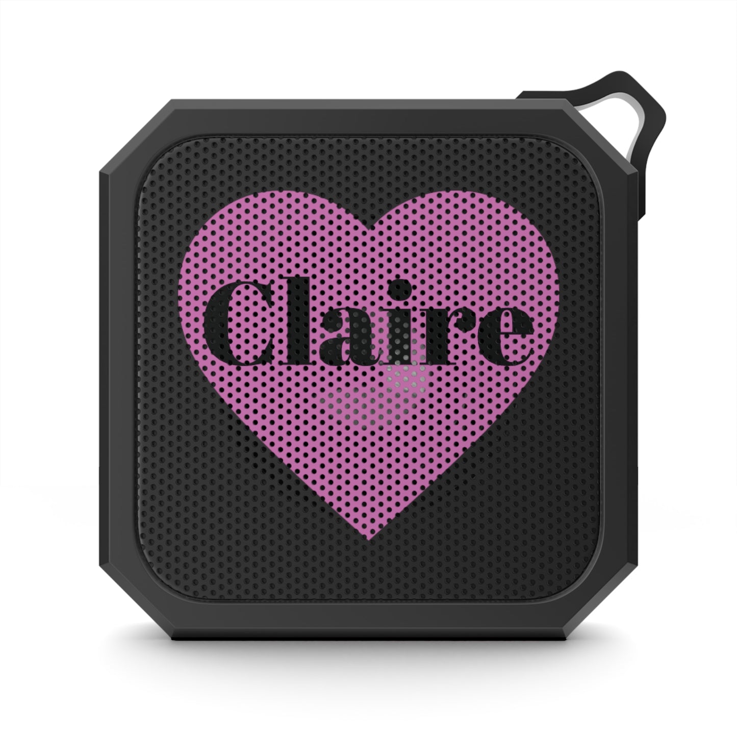 Personalized Bluetooth Speaker — Pink Heart Design with Name (Claire)
