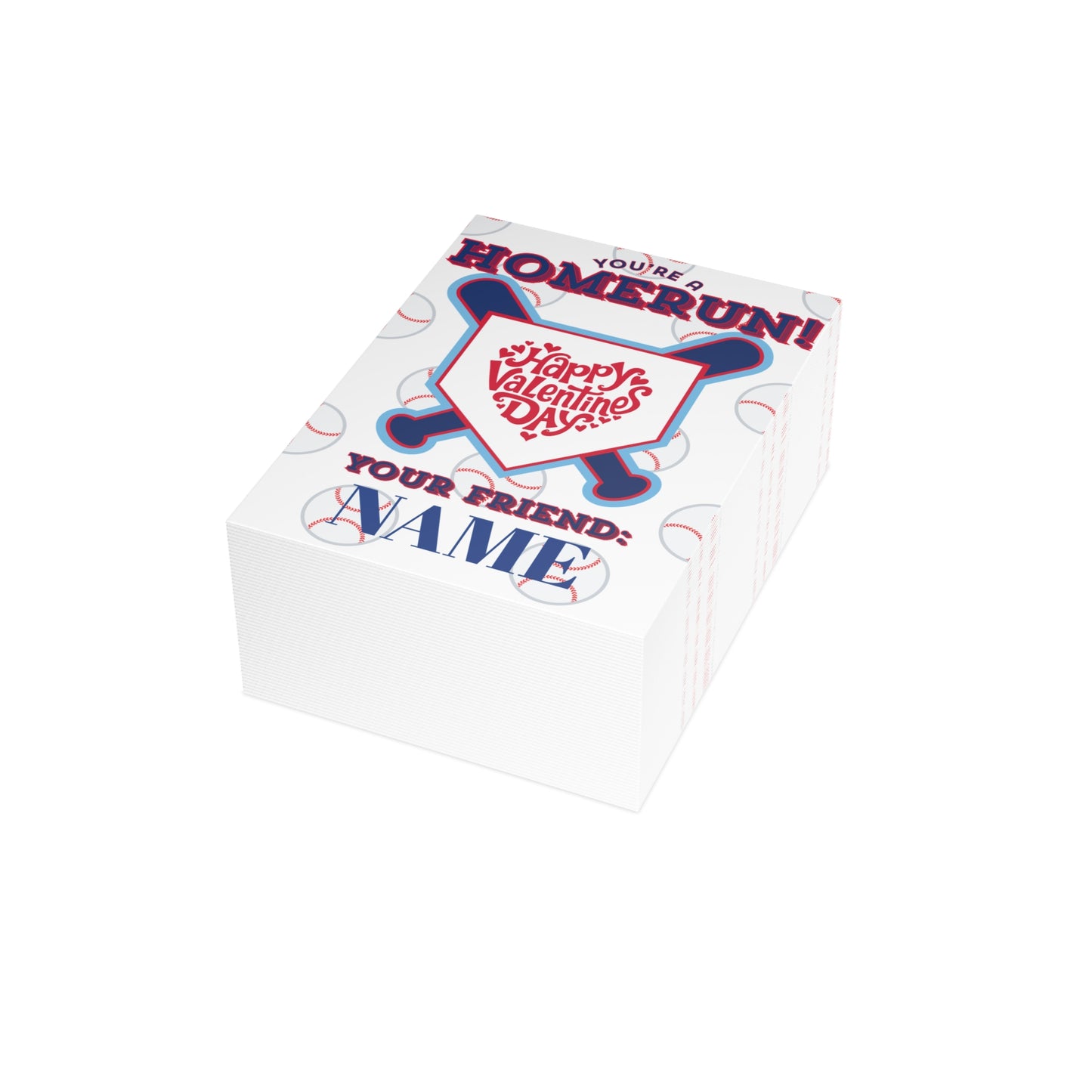 Personalized Homerun Valentines Day Cards